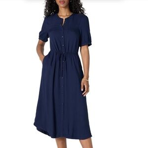 Amazon Essentials Navy Blue Button-Up Dress XXL
